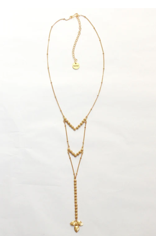 Collier Long Grèce Antique - Laiton Plaqué Or 24K