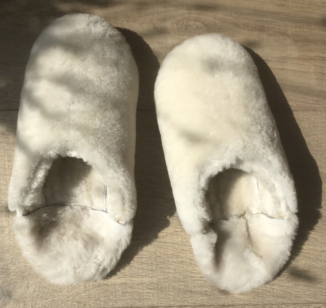 babouches en vrai peau de mouton