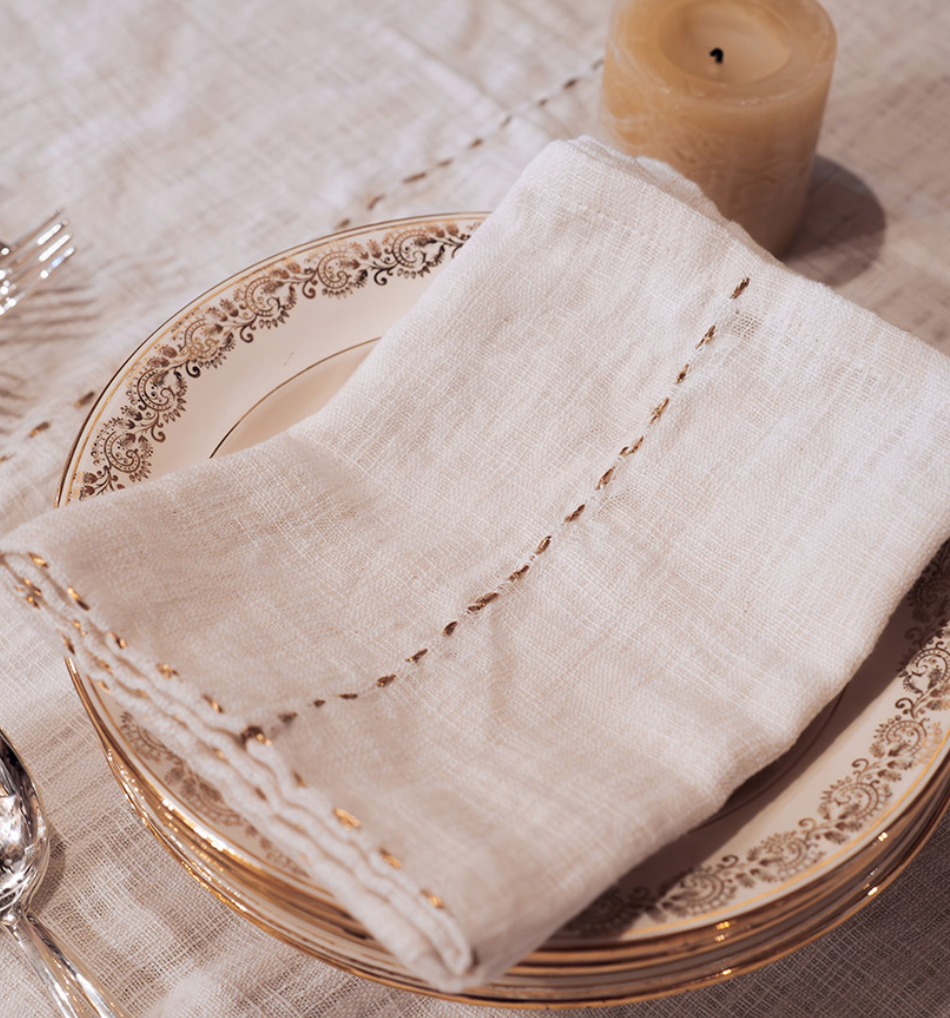 Nappe coton flammé et son fil lurex