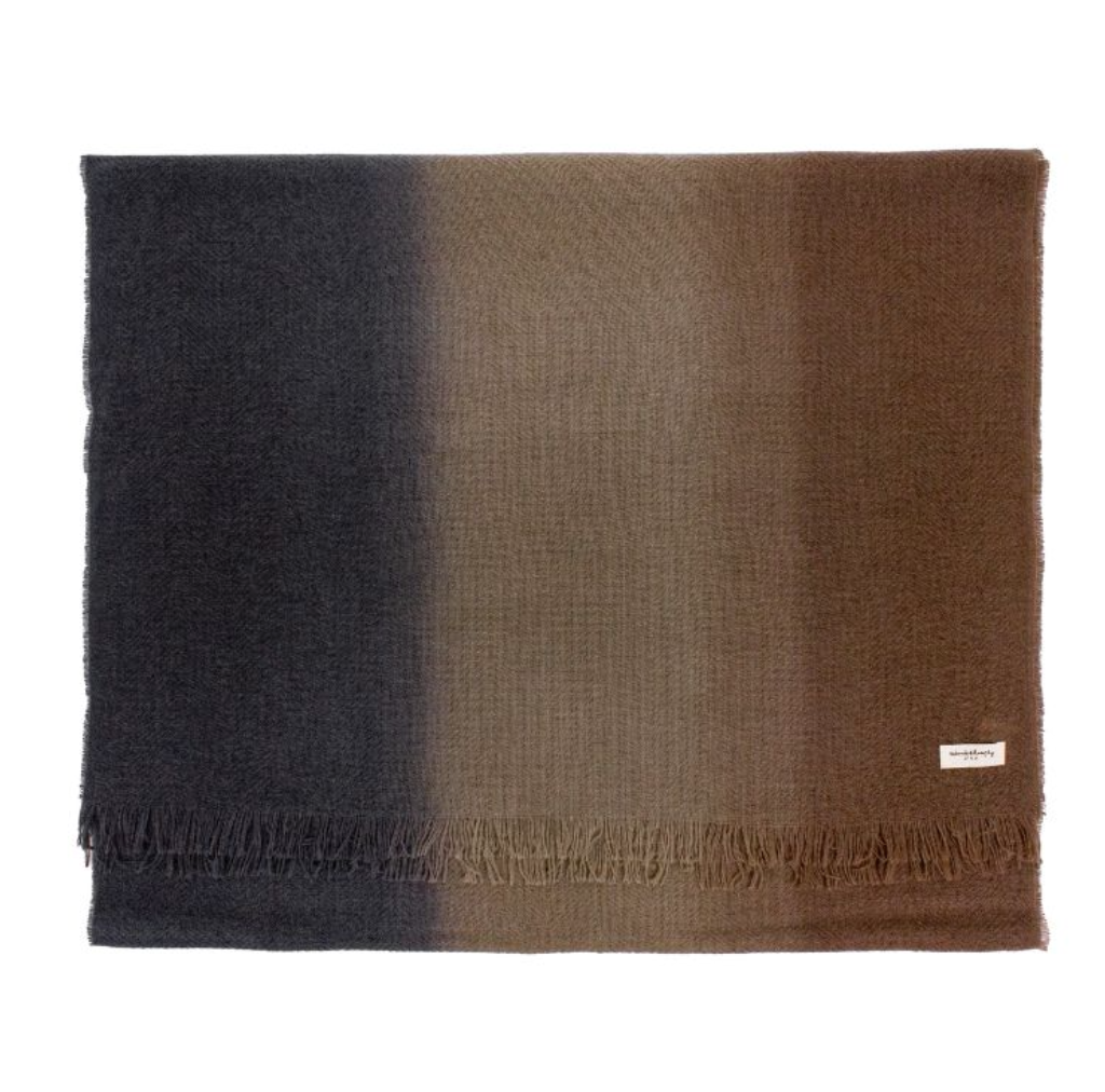 Écharpe Frangée Tie and Dye en Laine – MANILLE Jade & Écureuil