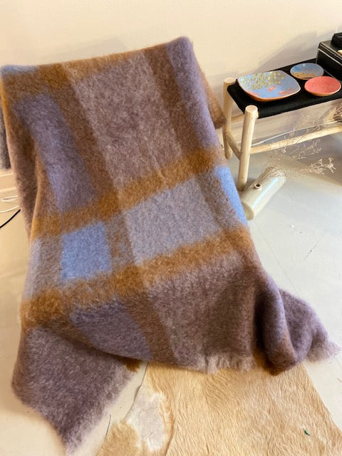 Plaid Mohair Bleu & Violet