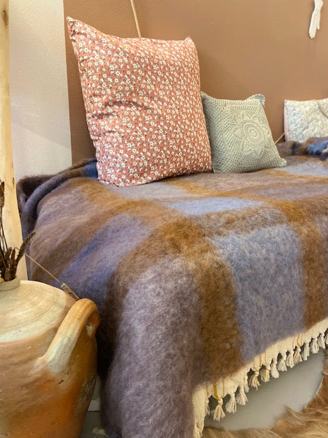 Plaid Mohair Bleu & Violet