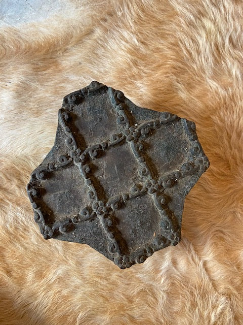 Block Print en bois vintage