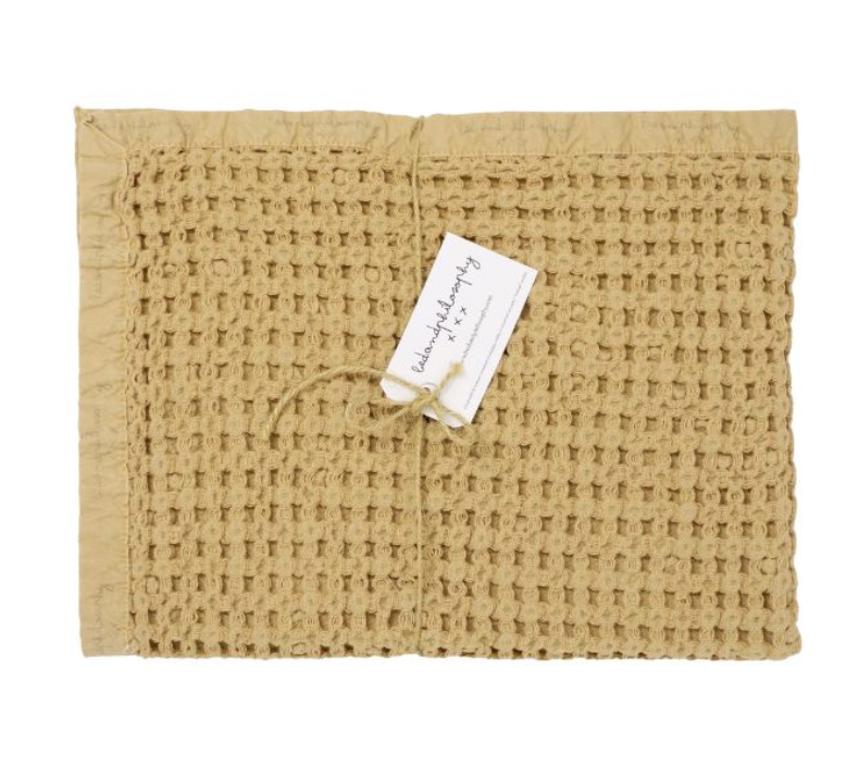 Serviette en nid d'abeille – écru & savane