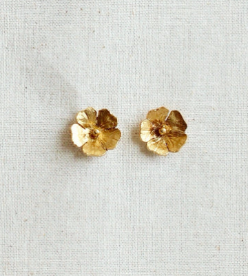 Boucles d'oreilles Fleurs de Sakura – Laiton plaqué or 24k