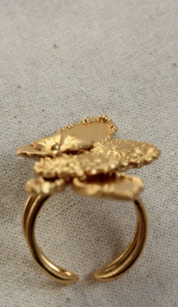 Bague Jardin Fleuri - Plaqué Or 24K