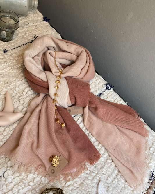 Écharpe Frangée Tie and Dye en Laine – MANILLE Jade & Écureuil