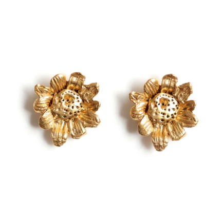 boucles d'oreilles marguerite dorée